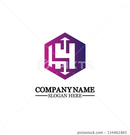 Abstract letter H Hexagon vector logo design template.impossible font ,symbol, alphabet,Letter H 134862865