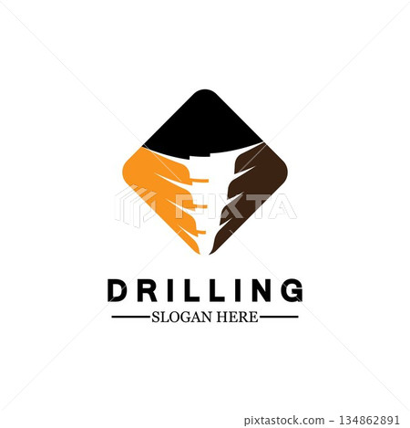 Drill logo icon design template ,Logo for mining / business / bore / drilling business / oil drilling. Other companies. Vector illustration. 134862891