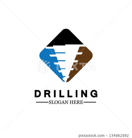 Drill logo icon design template ,Logo for mining / business / bore / drilling business / oil drilling. Other companies. Vector illustration. 134862892