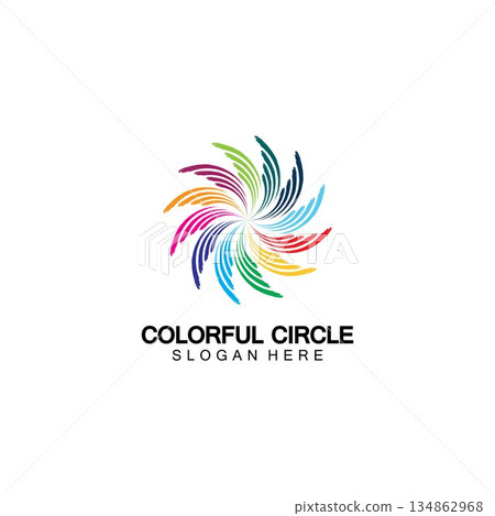 Abstract Colorful circle Logo design vector template. Modern template design. Vector icon illustration,Modern Colorful Circle Bussines and Media Logo 134862968