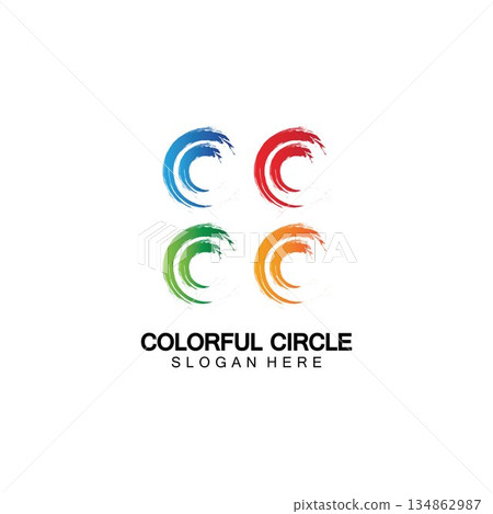 Abstract Colorful circle Logo design vector template. Modern template design. Vector icon illustration,Modern Colorful Circle Bussines and Media Logo 134862987