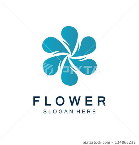 flowers design vector for spa, boutique, beauty salon, cosmetician, shop, yoga class, hotel and resort 134863232