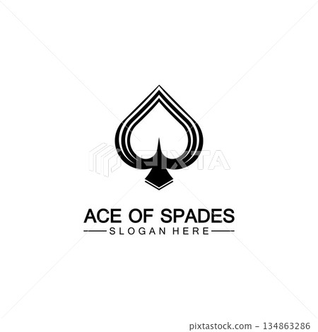 Ace of Spades icon logo design. Flat related icon for web and mobile applications. It can be used as - logo, pictogram, icon, infographic element. Illustration. 134863286