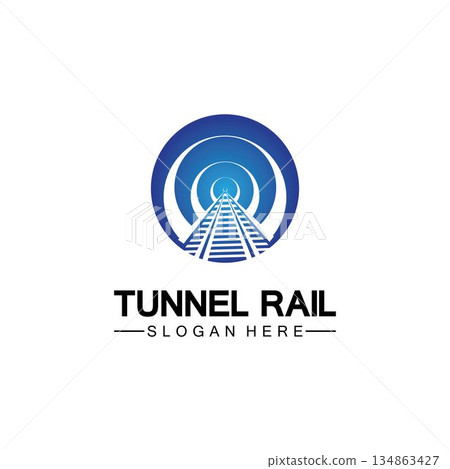 Rail with tunnel logo icon vector design template 134863427