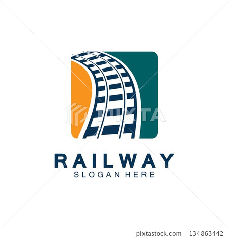 Simple Rail logo vector icon design illustration 134863442