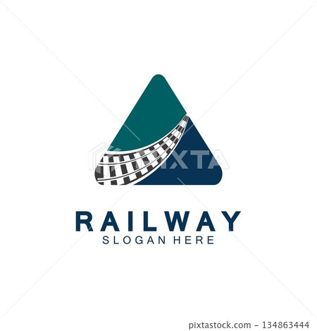 Simple Rail logo vector icon design illustration 134863444