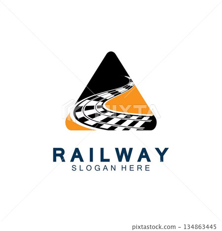 Simple Rail logo vector icon design illustration 134863445
