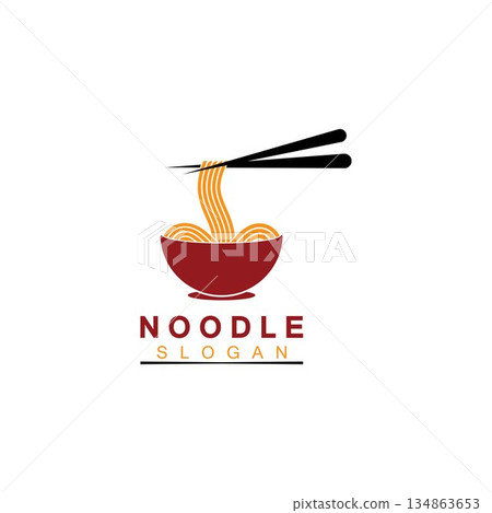 Noodle logo Vector Icon llustration design template.Suitable for any business related to ramen, noodles, fast food restaurants, Korean food, Japanese food or any other business on a white background. Noodle logo Vector Icon llustration design template.Suitable for any business related to ramen, noodles, fast food restaurants, Korean food, Japanese food or any other business on a white background. 134863653
