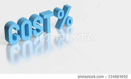 Business Cost Reduction Strategy with Percentage Symbol 3d render. 134863692