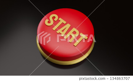 Start Button Concept for Business Launch and New Beginning 3d render. 134863707