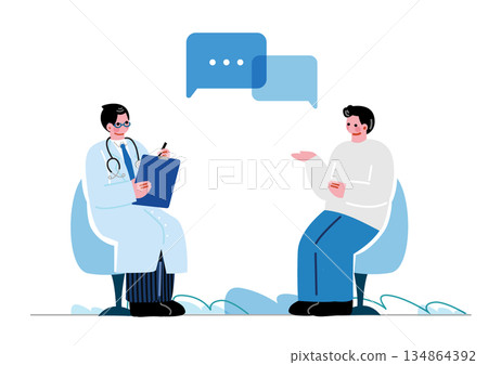 A man and a doctor undergoing an examination 134864392