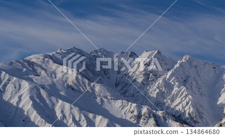 Snow-capped mountains of the Northern Alps, Hakuba Village, Nagano Prefecture Snow-capped mountains of the Northern Alps, Hakuba Village, Nagano Prefecture 134864680