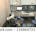 Modern Dental Clinic Interior with Dental Chair, Equipment, and Tools Ready for Patient Treatment in a Bright Medical Environment 134864733