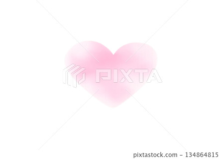 淡粉紅水彩愛心 簡單易用的插畫素材 * 134864815