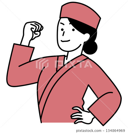 A reliable female waitress at a Japanese restaurant A reliable female waitress at a Japanese restaurant 134864969