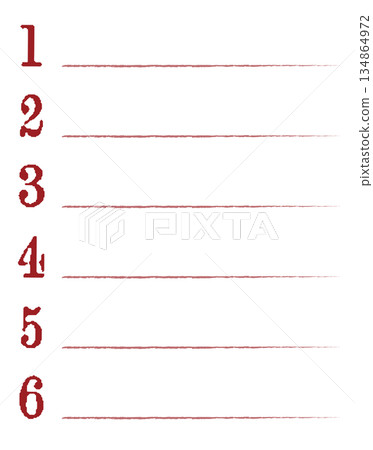 Retro textured number stamp style list, decorative frame for headings and item organization, ranking and procedure explanation, 1 to 6 Retro textured number stamp style list, decorative frame for headings and item organization, ranking and procedure explanation, 1 to 6 134864972