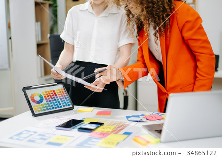 UX graphic designer planning application process development prototype wireframe for web smart phone 134865122