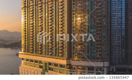 Dec 24 2025 Modern High Rise Apartment Buildings in West Kowloon Hong Kong 134865947