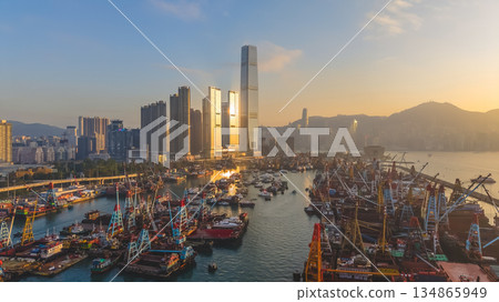 Dec 24 2025 New Yau Ma Tei Typhoon Shelter in West Kowloon Hong Kong 134865949