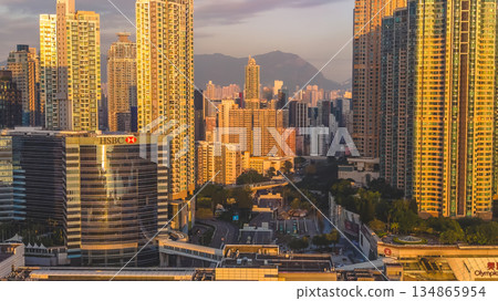 Dec 24 2025 Modern High Rise Apartment Buildings in West Kowloon Hong Kong 134865954