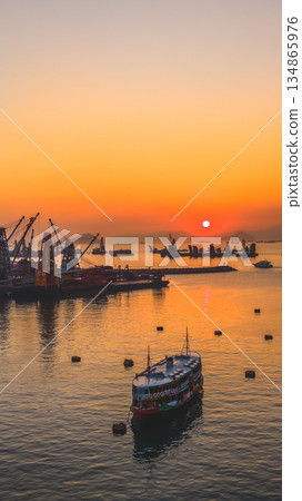 Dec 24 2025 Beautiful Sunset View at New Yau Ma Tei Typhoon Shelter 134865976