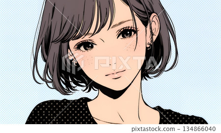 一位微笑的年輕女子，眼神卻很憂傷 134866040