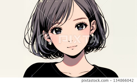 Smiling young woman with sad eyes Smiling young woman with sad eyes 134866042