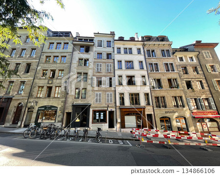 Street view in the historic center, Geneva, Switzerland 134866106