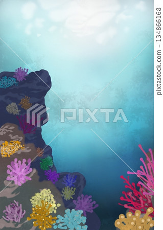 水下珊瑚礁覆蓋著珊瑚 134866168
