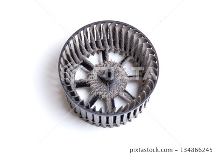 Dirt, dust, and mold on the ventilation fan Dirt, dust, and mold on the ventilation fan 134866245
