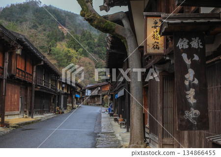中山道和妻籠宿的春天 中山道和妻籠宿的春天 134866455