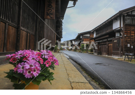 Spring on the Nakasendo road and Tsumago-juku Spring on the Nakasendo road and Tsumago-juku 134866456