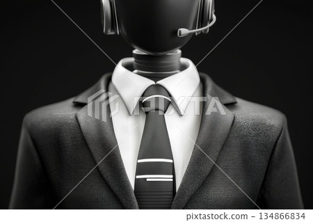 Highly Detailed Photorealistic Humanoid AI Assistant in Professional Attire Highly Detailed Photorealistic Humanoid AI Assistant in Professional Attire 134866834