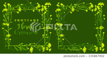 摩擦法製作的花葉輪廓框架 134867402