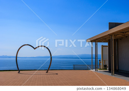 A view of the blue heart from the Omura Bay service area A view of the blue heart from the Omura Bay service area 134868049