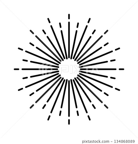 Vintage sunburst, sunset beams. Boho style, modern minimalist bohemian design. Hand drawn bursting sun, light rays. Logotype or lettering design element in retro style. Vector illustration Vintage sunburst, sunset beams. Boho style, modern minimalist bohemian design. Hand drawn bursting sun, light rays. Logotype or lettering design element in retro style. Vector illustration 134868089