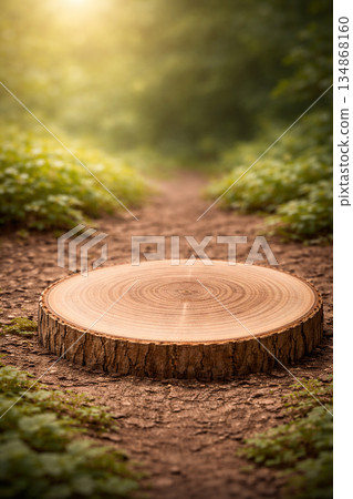 Vertical composition background material of tree rings symbolizing the accumulation of time 134868160