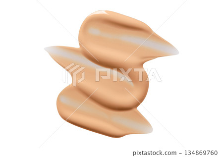 Skin foundation or makeup base. Cosmetic product. Isolated on white 134869760