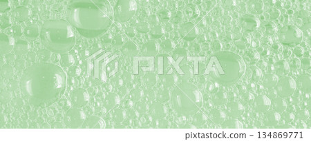 Bubbles of body gel or shampoo or shaving gel. Closeup. 134869771