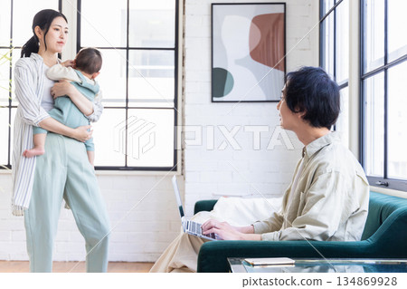 Cuddled baby 134869928