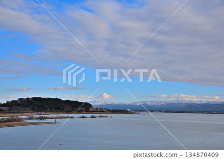 Snow-capped Mount Hakusan seen from Shibayamagata in Kaga City, Ishikawa Prefecture Snow-capped Mount Hakusan seen from Shibayamagata in Kaga City, Ishikawa Prefecture 134870409