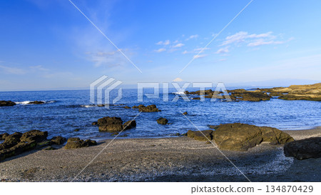 Kurosaki Nose, Mitohama Beach and Mount Fuji on the Miura Peninsula Kurosaki Nose, Mitohama Beach and Mount Fuji on the Miura Peninsula 134870429