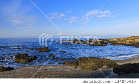 Kurosaki Nose, Mitohama Beach and Mount Fuji on the Miura Peninsula Kurosaki Nose, Mitohama Beach and Mount Fuji on the Miura Peninsula 134870430