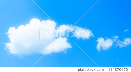 A simple landscape of blue sky and clouds 134870670