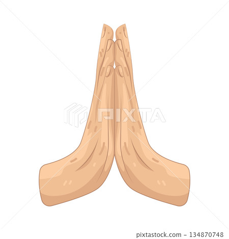 Illustration of namaste hand Illustration of namaste hand 134870748