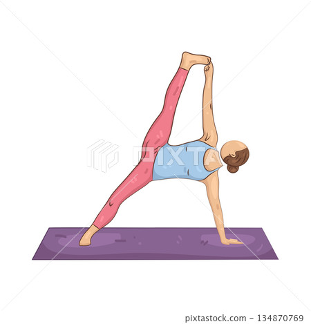 Illustration of yoga pose Illustration of yoga pose 134870769