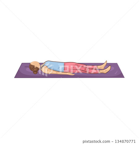 Illustration of Savasana Yoga Pose Illustration of Savasana Yoga Pose 134870771