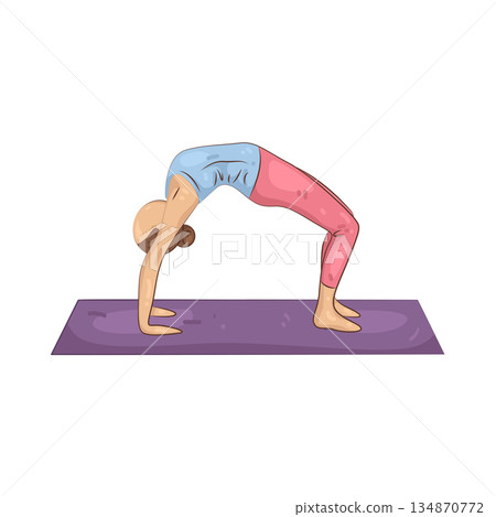 Illustration of yoga bridge pose Illustration of yoga bridge pose 134870772
