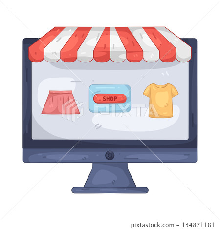 Illustration of clothing online shop Illustration of clothing online shop 134871181