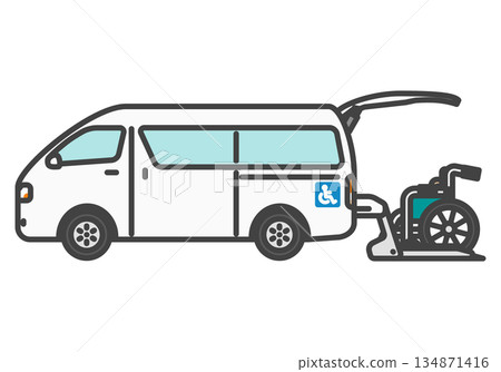 Wheelchair and wheelchair lift van | Welfare vehicle series Wheelchair and wheelchair lift van | Welfare vehicle series 134871416